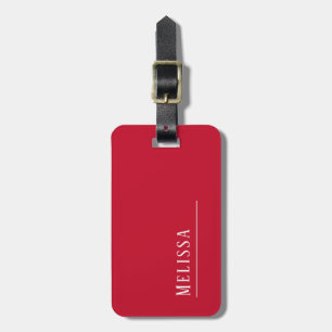 Etiqueta Para Maletas Viaje en monograma, rojo cereza