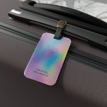 Etiqueta Para Maletas Viaje holográfico monograma moderno irlandés<br><div class="desc">Etiqueta de equipaje holográfico delgado y brillante para sus posesiones personales. El diseño presenta un guión moderno,  una tipografía,  fuentes de moda y un fondo sencillo pero efectivo. Perfecto para un esteticista o dueño de un salón de belleza,  maquillador,  disfrazador,  peluquero o cosmetólogo".</div>