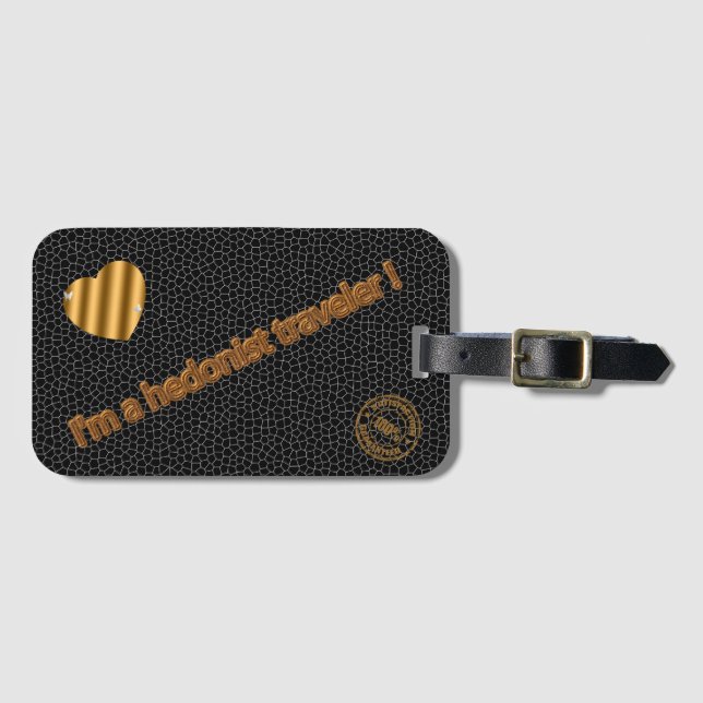 Etiqueta Para Maletas Viaje negro de vidrio manchado moderno (Anverso horizontal)