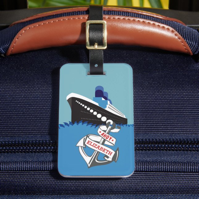 Etiqueta Para Maletas Viaje personalizado de cruceros (Anverso In situ 2)