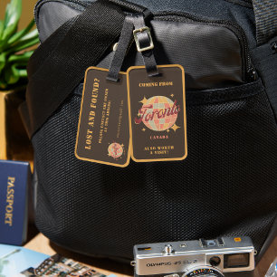 Etiqueta Para Maletas Viaje retro vintage de Toronto Canadá