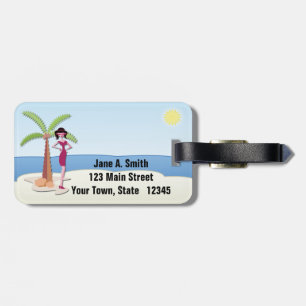 Etiqueta Para Maletas Viaje tropical de la playa