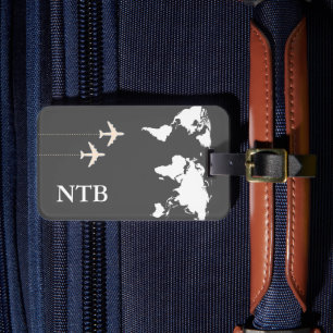 Etiqueta Para Maletas Viajero elegante de avión