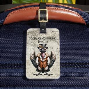 Etiqueta Para Maletas Viajero Mundial Buitre Steampunk