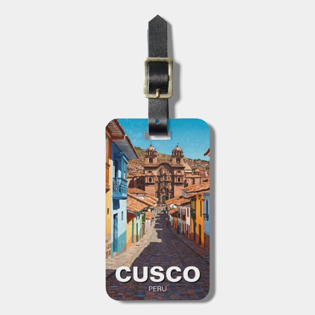 Etiqueta Para Maletas Viajes de Cusco Perú (Frente Vertical)