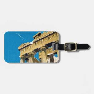 Etiqueta Para Maletas Viajes de época Atenas Grecia Templo del Partenón