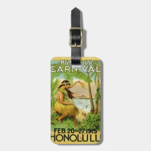 Etiqueta Para Maletas Viajes de estilo hawaiano de época Hula Chica Aloh