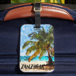 Etiqueta Para Maletas Viajes de playa tropical de Zanzíbar África