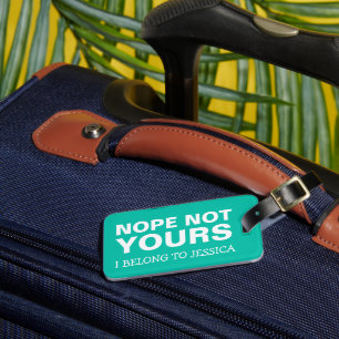 Etiqueta Para Maletas Viajes divertidos personalizados Mint Green