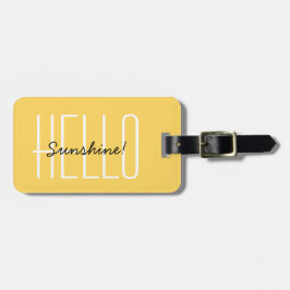 Etiqueta Para Maletas Viajes modernos Hola tipografía Sunshine Amarillo