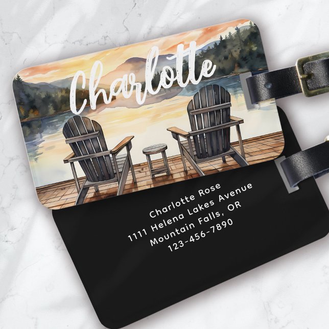 Etiqueta Para Maletas Viajes por el lago Monograma (Subido por el creador)