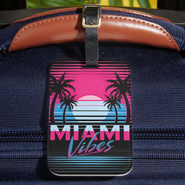 Etiqueta Para Maletas Vibraciones de Miami (Anverso In situ 2)
