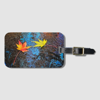 Etiqueta Para Maletas Vibrant Fallen Maple Leaves