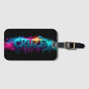 Etiqueta Para Maletas Vibrante logotipo "Cruze" con polvo colorido