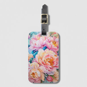 Etiqueta Para Maletas Vibrantes personajes en flor en pastel suave