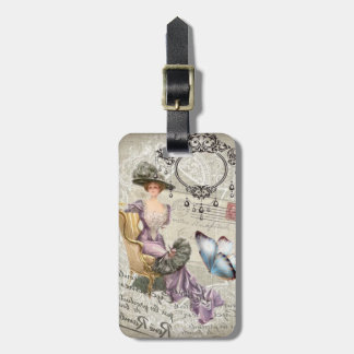 Etiqueta Para Maletas victorian lamentable del vintage de la lámpara de