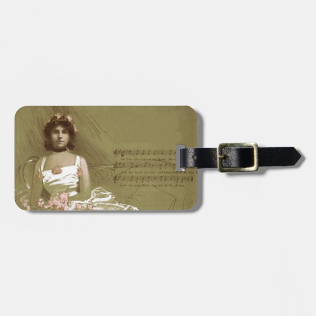 Etiqueta Para Maletas victoriano de música (Frente Horizontal)