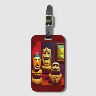 Etiqueta Para Maletas Vida cubierta de Tiki, Ken Gage Art