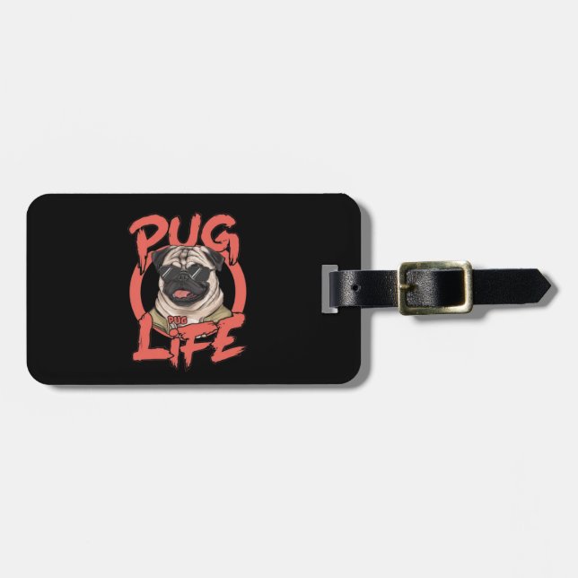 Etiqueta Para Maletas Vida de Pug (Frente Horizontal)