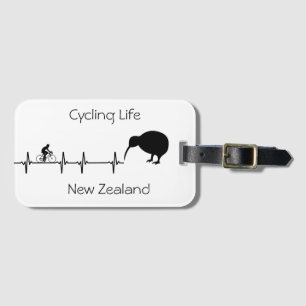 Etiqueta Para Maletas Vida en bicicleta, personalizable de Nueva Zelanda