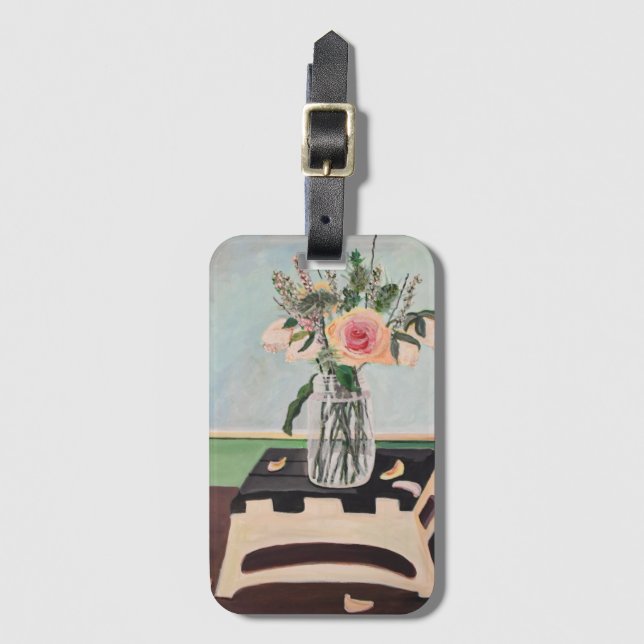 Etiqueta Para Maletas Vida fija floral (Anverso vertical)