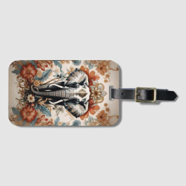 Etiqueta Para Maletas Vida silvestre majestuosa de elefantes decorados