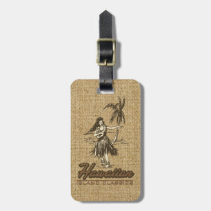 Etiqueta Para Maletas Vientos comerciales de la isla hawaiana Hula Chica