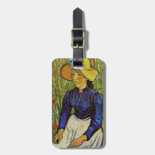 Etiqueta Para Maletas Vincent van Gogh - Chica campesino en Gorra de paj