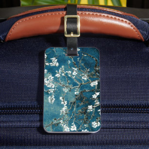 Etiqueta Para Maletas Vincent Van Gogh Flor de Almendro Verde Azul Oscur