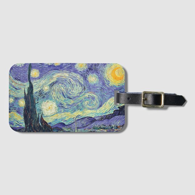 Etiqueta Para Maletas Vincent Van Gogh/ La Noche Starry (Anverso horizontal)