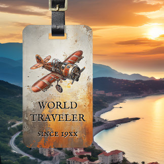 Etiqueta Para Maletas Vintage Airplane Steampunk