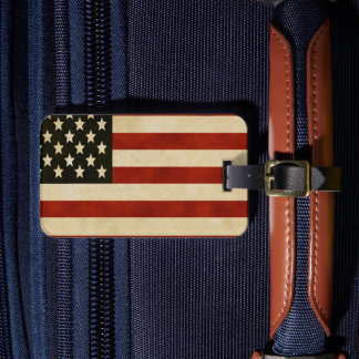 Etiqueta Para Maletas Vintage American Flag GIFTS