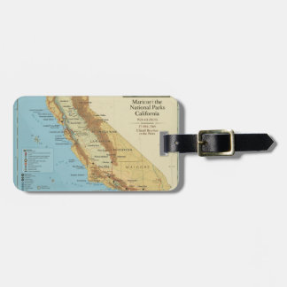 Etiqueta Para Maletas Vintage California National Parks Map Art
