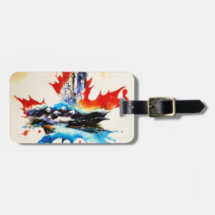 Etiqueta Para Maletas Vintage Canada Maple Leaf Travel Love Watercolor