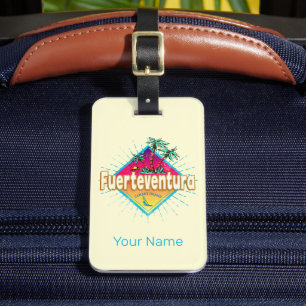 Etiqueta Para Maletas Vintage de Fuerteventura Surfer Canarias