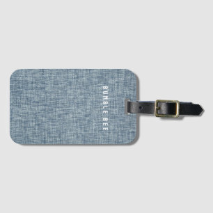 Etiqueta Para Maletas Vintage Denim Blue Jeans se ven impresos