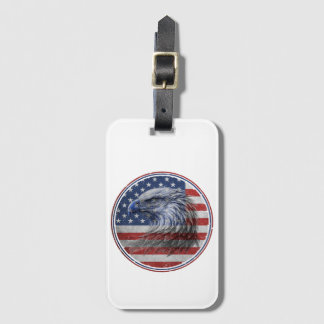 Etiqueta Para Maletas Vintage Distressed American Flag Eagle 