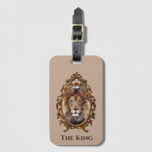 Etiqueta Para Maletas Vintage Elegante León Marrón King Retro Dads