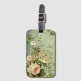 Etiqueta Para Maletas Vintage Floral Rose Greenery Decoupage