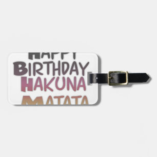 Etiqueta Para Maletas Vintage Happy Birday Hakuna Matata Purple Inspir
