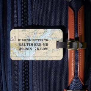 Etiqueta Para Maletas Vintage Nautical Chesapeake Bay Baltimore