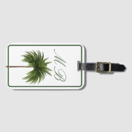 Etiqueta Para Maletas Vintage Palm Tree Tropical Elegical Momgram
