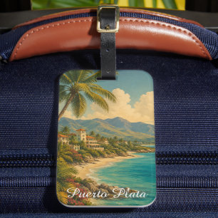 Etiqueta Para Maletas Vintage Puerto Plata República Dominicana Tropical