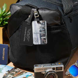 Etiqueta Para Maletas Vintage retro del paisaje urbano de la isla de Hon