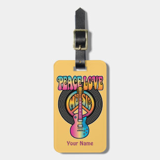 Etiqueta Para Maletas Vinyl Peace Love Music