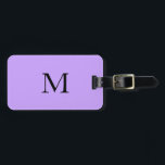 Etiqueta Para Maletas Violet Light Purple Monograma Nombre inicial Regal<br><div class="desc">Monogramado inicial y también detalles personales como nombre,  dirección,  número de teléfono y correo electrónico,  todo lo cual puedes editar. Diseñado con un bonito fondo de color púrpura. Puede cambiar de color como desee.</div>