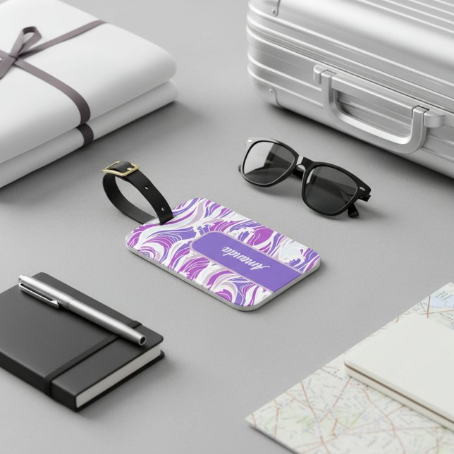 Etiqueta Para Maletas Violet Wave Pattern (Subido por el creador)