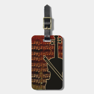 Etiqueta Para Maletas Violin de tonos cálidos ID280