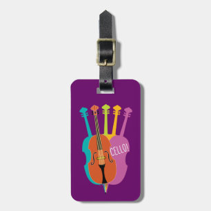 Etiqueta Para Maletas Violoncelos coloridos de los instrumentos