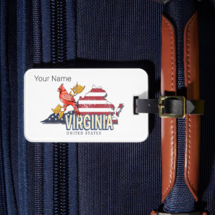Etiqueta Para Maletas Virginia United States Retro State Map Vintage USA
